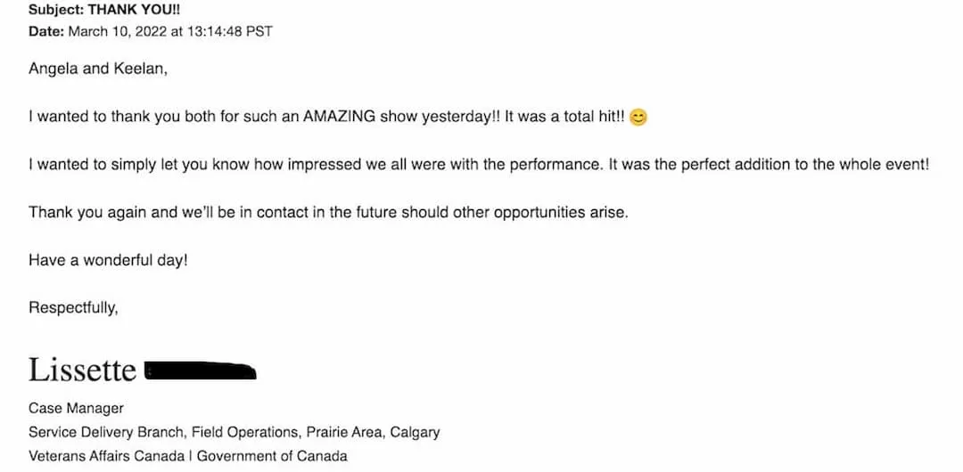 Virtual Magician and Mentalist Testimonial
